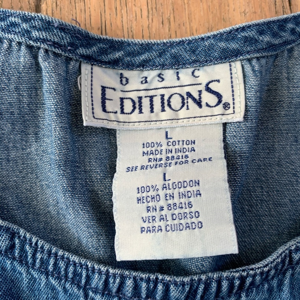 Vintage Basic Edition Maxi Denim Embroidered Dress - image 6